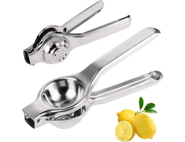 2x Spremiagrumi Manuale Spremi Lime Limone Succo Agrumi Pressione Acciaio Inox