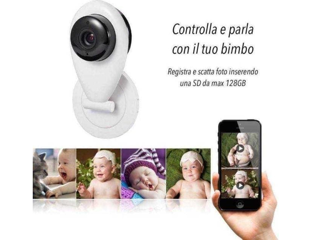 Telecamera di Sorveglianza HD Wireless Visione Notturna Rilevatore di...