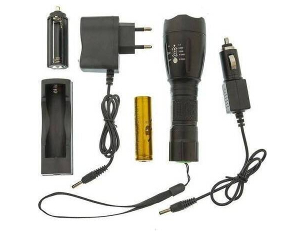 Torcia Tattica 80000 watt Militare Luce LED Alluminio Polizia Batteria Nero...