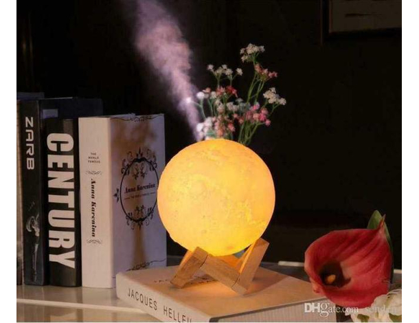 Umidificatore Lampada Luna Luce LED Aromaterapia Diffusore Aromi Purificatore...