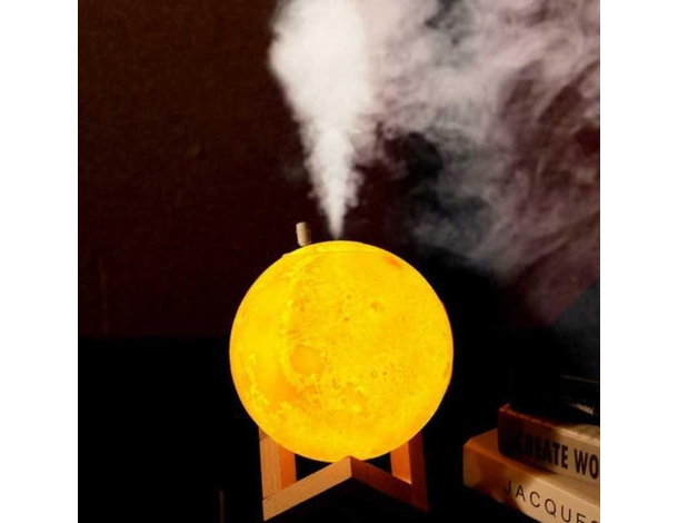 Umidificatore Lampada Luna Luce LED Aromaterapia Diffusore Aromi Purificatore...