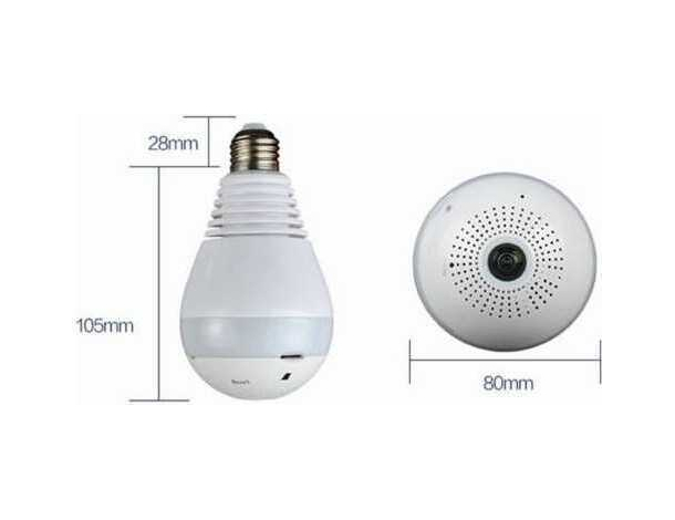 Videocamera di Sorveglianza Lampadina VR Wireless con Telecamera E27 360°...