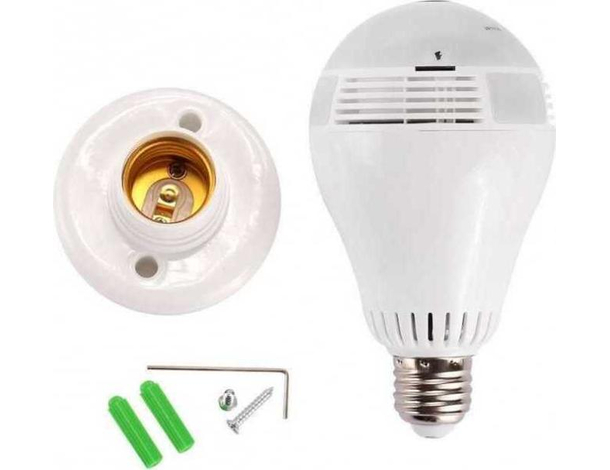 Videocamera di Sorveglianza Lampadina VR Wireless con Telecamera E27 360°...