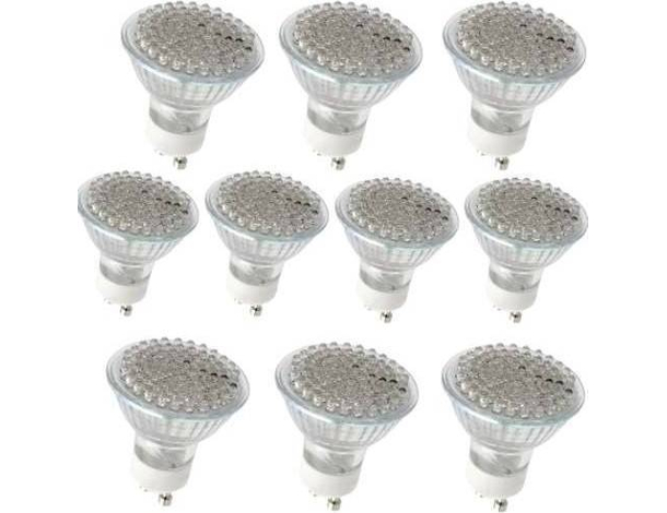 10x Lampadine 80 Led Attacco GU10 6w Illuminazione Bianca Interni Casa Ufficio