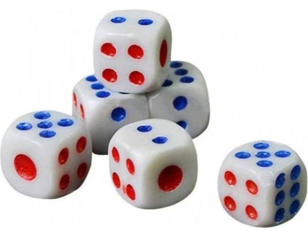 16x Dadi D6 Bianchi 6 Lati Poker D&D Giochi da Tavolo Oca Plastica Cubo