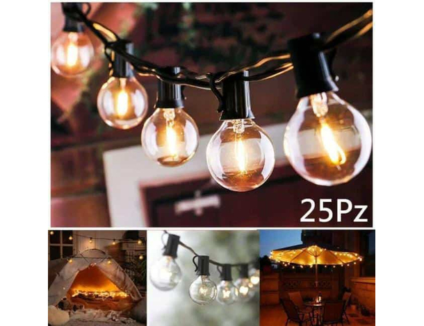 Catena Luminosa per Esterno Interno Filo di Luci Luce Calda Giardino Feste Casa