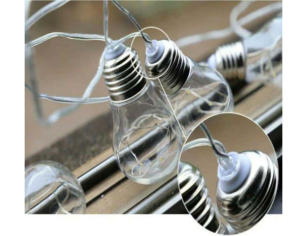 Catena luminosa led solare esterno 10 bulbi lampadina trasparente calda 2 Catena luminosa led solare esterno 10 bulbi lampadina trasparente calda 2