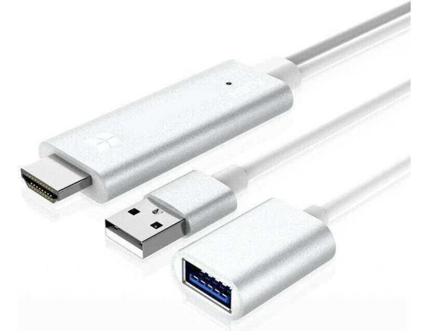 Cavo HDTV Adattatore Video Smartphone Connettore Android Lightning HDMI USB...