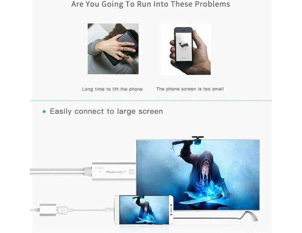 Cavo HDTV Adattatore Video Smartphone Connettore Android Lightning HDMI USB...