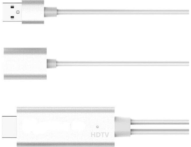 Cavo HDTV Adattatore Video Smartphone Connettore Android Lightning HDMI USB...