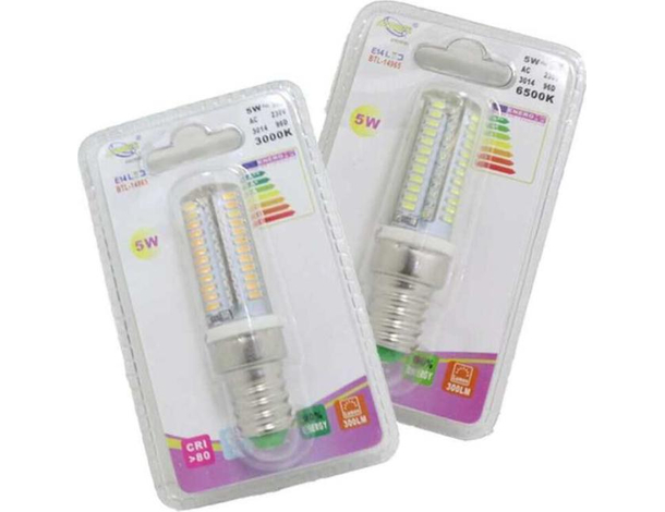 Coppia di Lampadine Led Attacco e14 Luce Calda Fredda 3w 5w 7w Ricambio (5W...