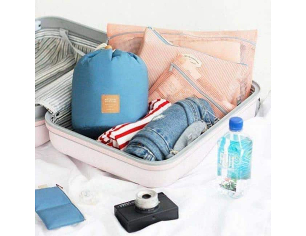 Donna borsa porta cosmetici trucco case da viaggio borsello organizzatore 5
