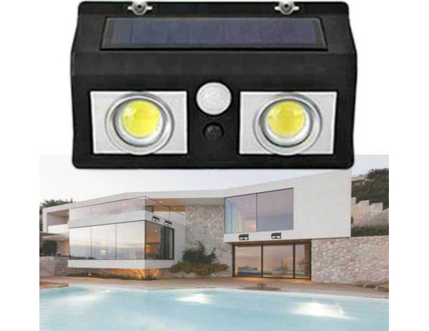 Faretto da Esterno 40w Led Cob 62 Sensore di Movimento Casa Ricarica Solare