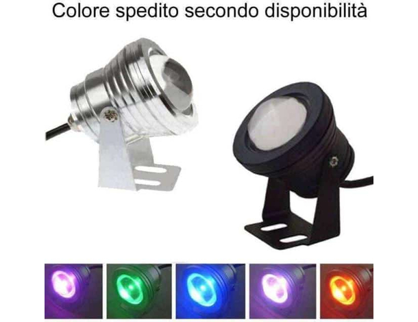 Faretto led 10w rgb proiettore impermeabile multicolore piscina giardino ip67