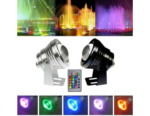 Faretto Proiettore a LED 10 watt a Immersione Subacqueo Luce Fredda Calda RGB