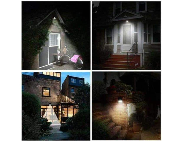 Faro luce faretto esterno energia solare 24 led sensore movimento crepuscolare