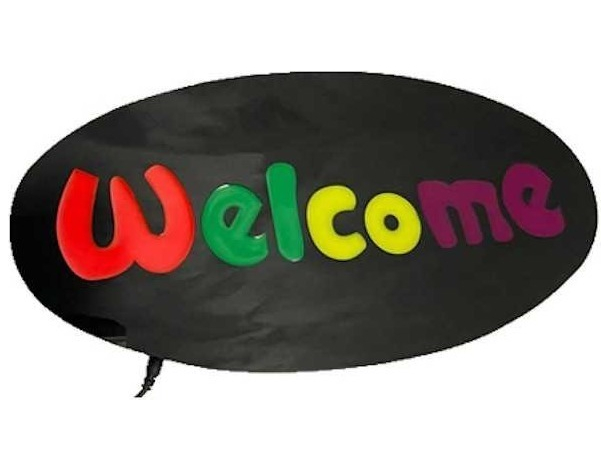 Insegna Luminosa Pubblicitaria Scritta WELCOME Led Multicolore Colorato Negozio