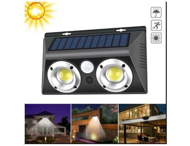 Lampada a Led Induzione 20w Cob Faretto con Pannello Solare Sensore Infrarossi