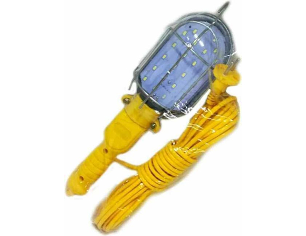 Lampada da lavoro 24 smd led plastica abs gancio cavo 10mt presa schuko 3