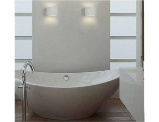 Plafoniera Ovale Bianca da Interno in Gesso GS-5020 Casa Attacco G9 Luce...