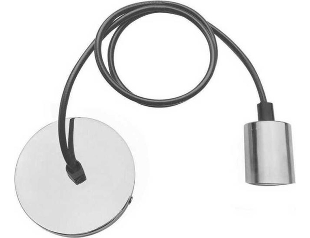 Portalampada a Sospensione Cromato Lampadario Pendente Attacco E27 Cavo da 1m...