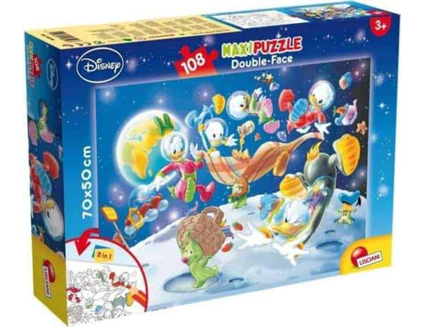 Puzzle Disney Paperino da 108 Pezzi Double Face Anni 3+ 70x50cm Bambini Gioco