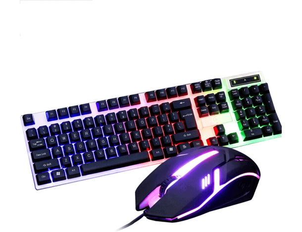 Gaming Tastiera e Mouse Gioco Led RGB USB Retroilluminata Keyboard Kit Set Cavo
