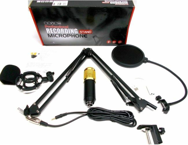 Kit Completo Microfono Filtro Staffe Connettori Set Professionale Registrazione