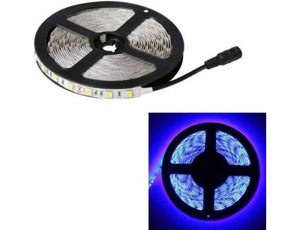Striscia led  12v 5 metri ip65 bobina luce led blu flessibile 60 led smd 3528