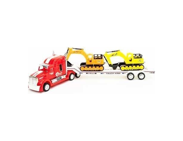 Super Truck con 2 Mezzi da Lavoro Giocattolo Ruspe per Bambini Giochi Veicoli