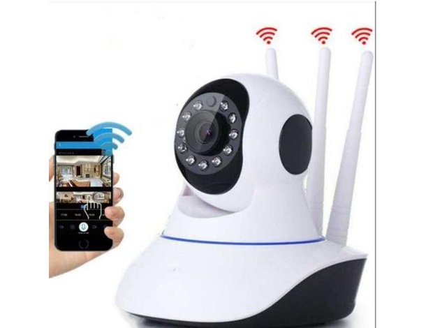 Telecamera Sorveglianza H264 IP Wi-Fi 3 Antenne HD Wireless Led Infrarossi Casa