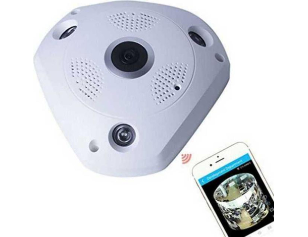 Videocamera 360° Gradi Panoramica HD Sorveglianza IP Camera Wi-Fi Casa...