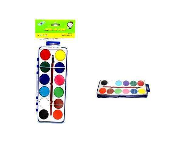 12x Vernice a Colori Acquerelli Pittura Bambini Dipingere Disegnare Scuola