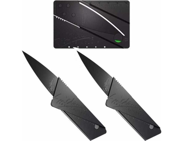 2x Coltello Pieghevole con Lama Nascosta in Carta di Credito Taglio Coltellino