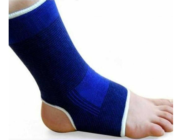 2x Fascia Elastica per Caviglia Elasticizzata Distorsioni Contusioni Blu...