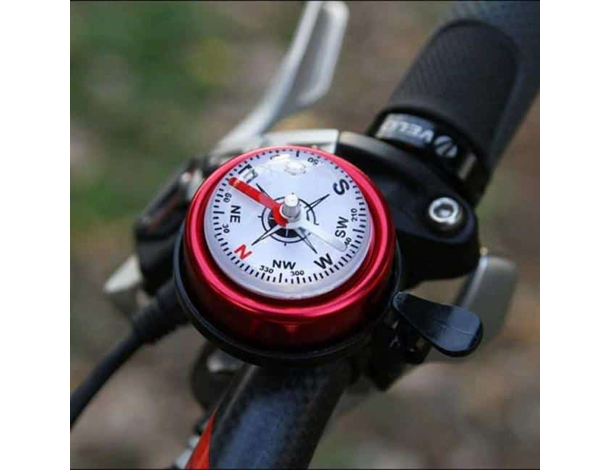 Campanello Nero per Manubrio Bicicletta con Bussola Sicurezza Ciclismo... Campanello Nero per Manubrio Bicicletta con Bussola Sicurezza Ciclismo...