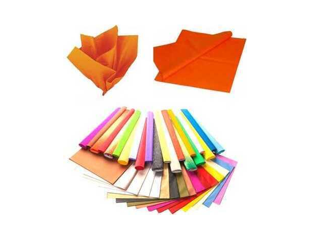 24x Fogli Carta Velina 21gr Colore Arancione 50x76cm Cartamodello Hobby Scuola