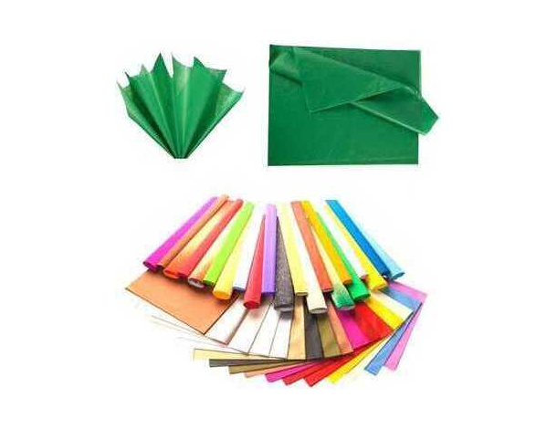 24x Fogli Carta Velina 21gr Colore Verde 50x76cm Cartamodello Hobby Scuola