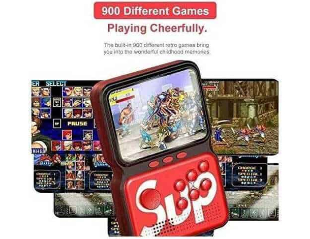 Console game box power m3 899 giochi classici retrò incorporati schermo lcd 3"