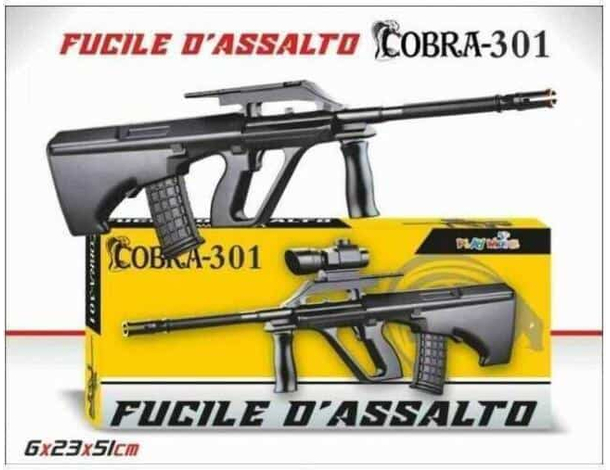 Mitra Fucile d'Assalto Cobra-301 con Mirino Gioco Giocattolo Bambini 6x23x51cm