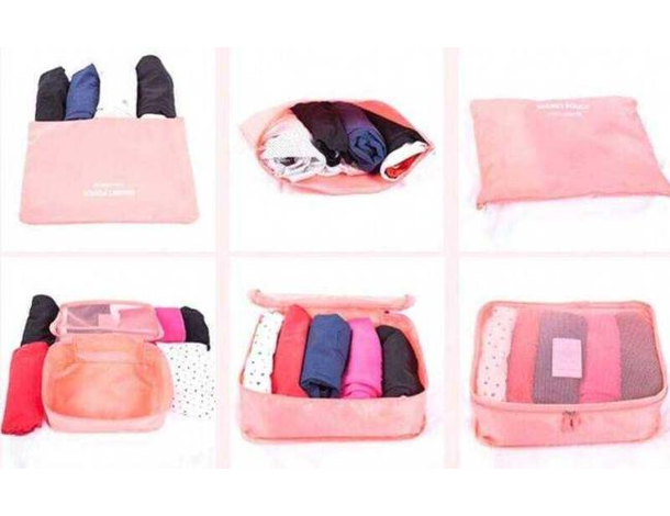 Set da 6 Organizer Valigia Organizzatore Bagagli Borsa Sacchetti Varie Misure...