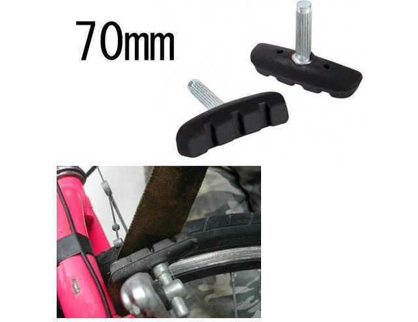 2x Pattini per Freni Bici 70mm Freno Bicicletta Ciclismo Frenata Cerchione...