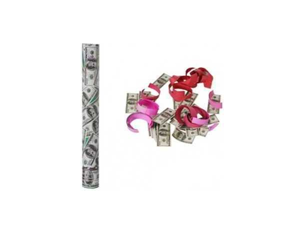 Spara Coriandoli Tubo 78 cm Dollari Soldi Spara Soldi Festa Party...