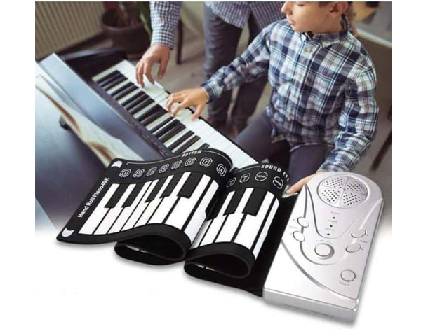 Tastiera Musicale Elettronica Pieghevole Flessibile in Silicone 49 Tasti Musica