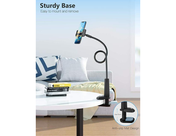 Supporto Universale Smartphone Tablet da Tavolo Flessibile e Orientabile NERO...