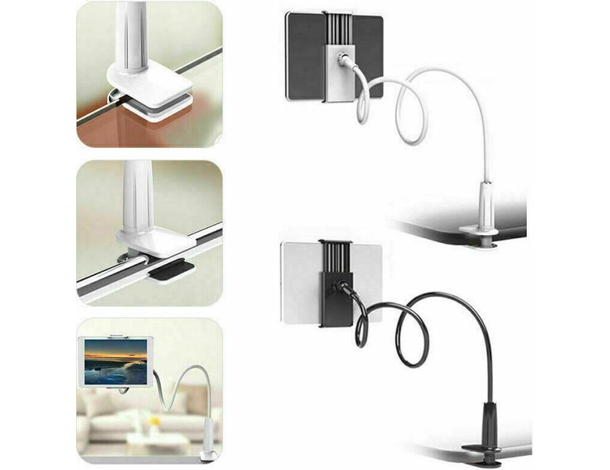 Supporto Universale Smartphone Tablet da Tavolo Flessibile e Orientabile NERO
