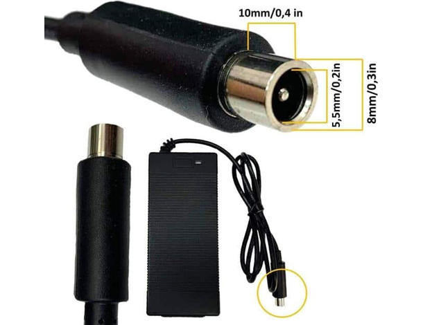 ​Caricabatterie Alimentatore 8mm Monopattino Elettrico Balance Hoverboard 42V...