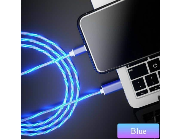 Cavo Usb Carica Led Luminoso MICRO USB Carica Rapida Trasferimento Dati 2.4A...