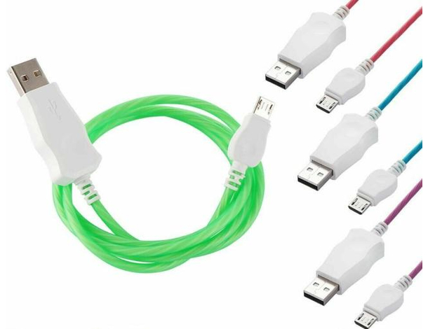 Cavo Usb Carica Led Luminoso MICRO USB Carica Rapida Trasferimento Dati 2.4A...