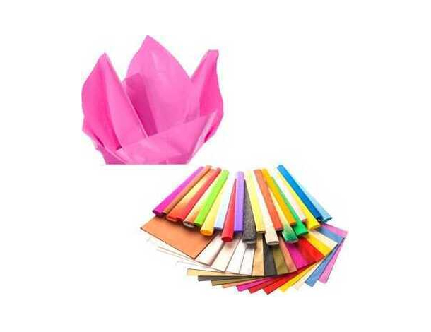 24x Fogli Carta Velina 21gr Colore Rosa 50x76cm Cartamodello Hobby Scuola